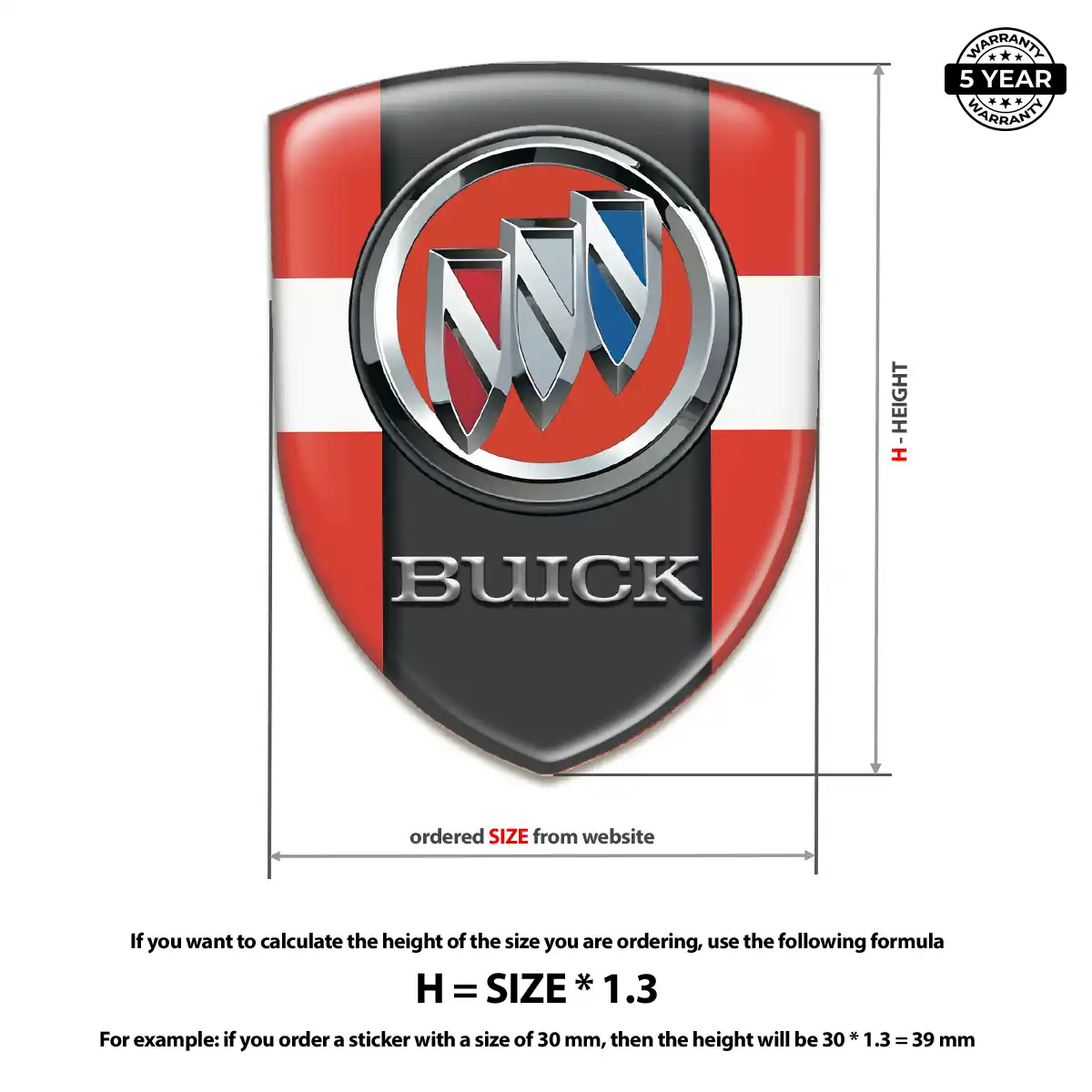 Buick Polyurethane Domed Sticker Elite Edition
