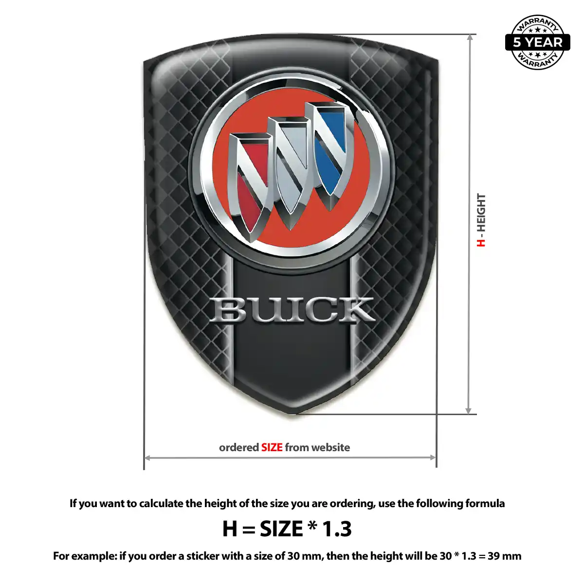 Buick Polyurethane Domed Sticker Elite Finish