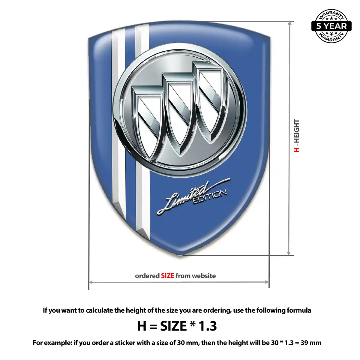 Buick Polyurethane Domed Sticker Noble Edition