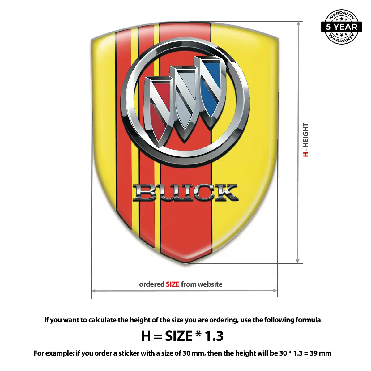Buick Polyurethane Domed Sticker Opulent Line