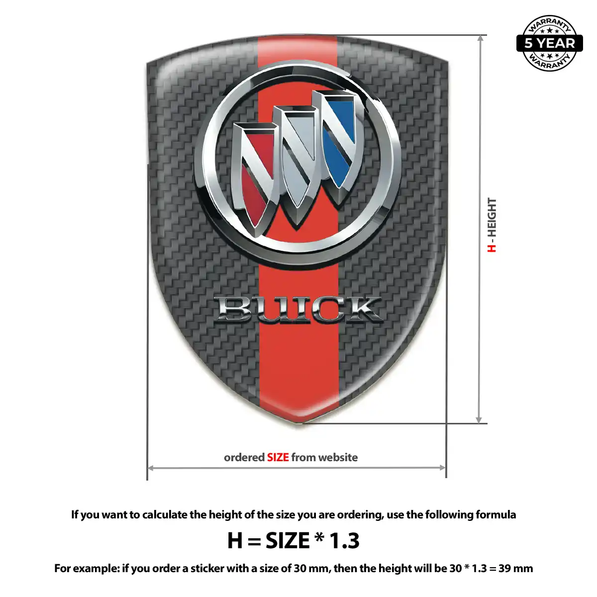 Buick Polyurethane Domed Sticker Premium Dome