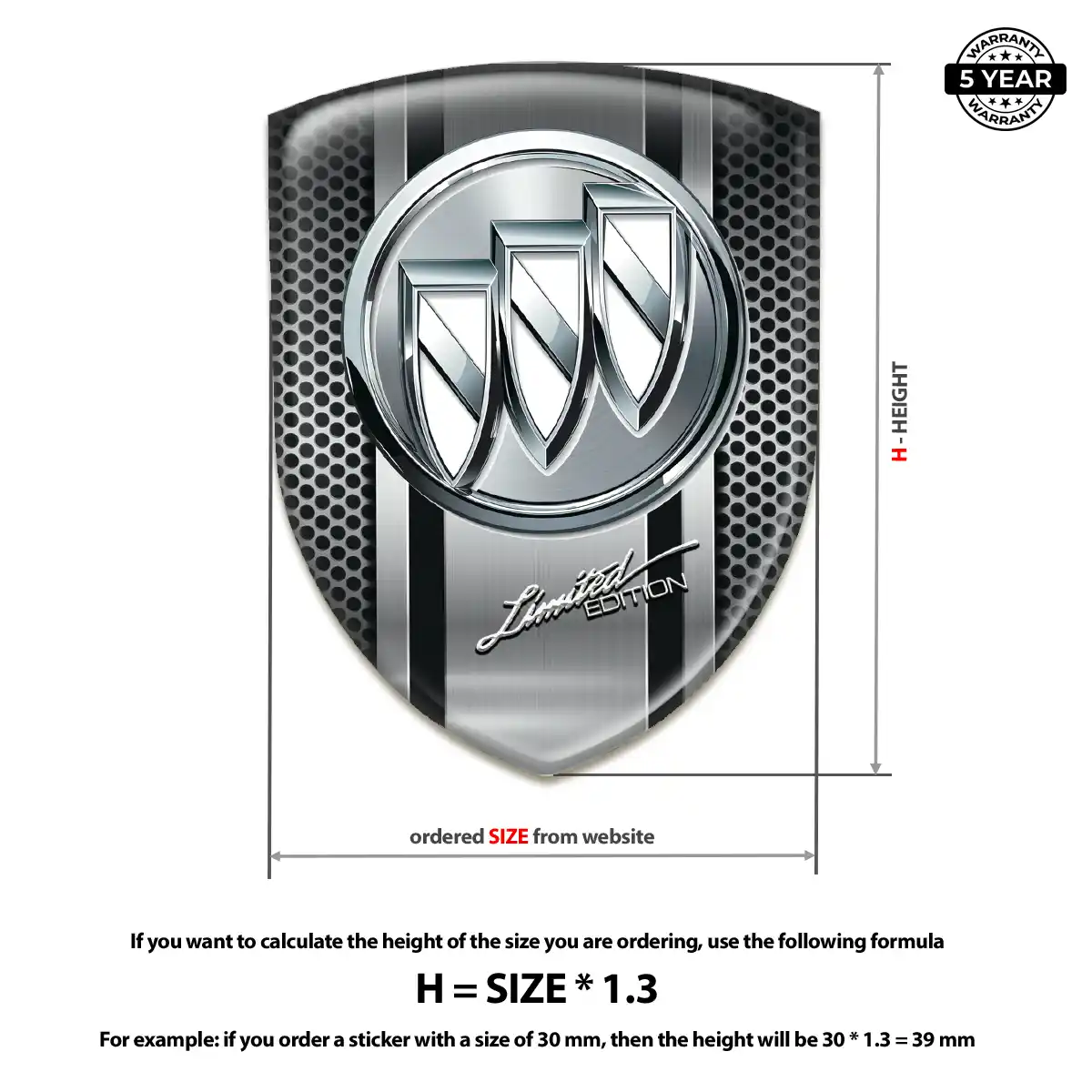 Buick Polyurethane Domed Sticker Prestige Line
