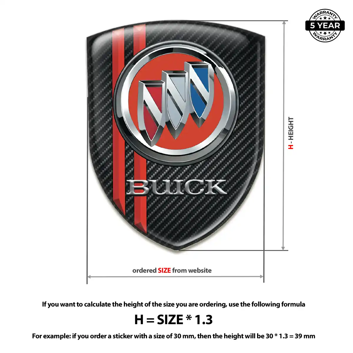 Buick Polyurethane Domed Sticker Refined Design