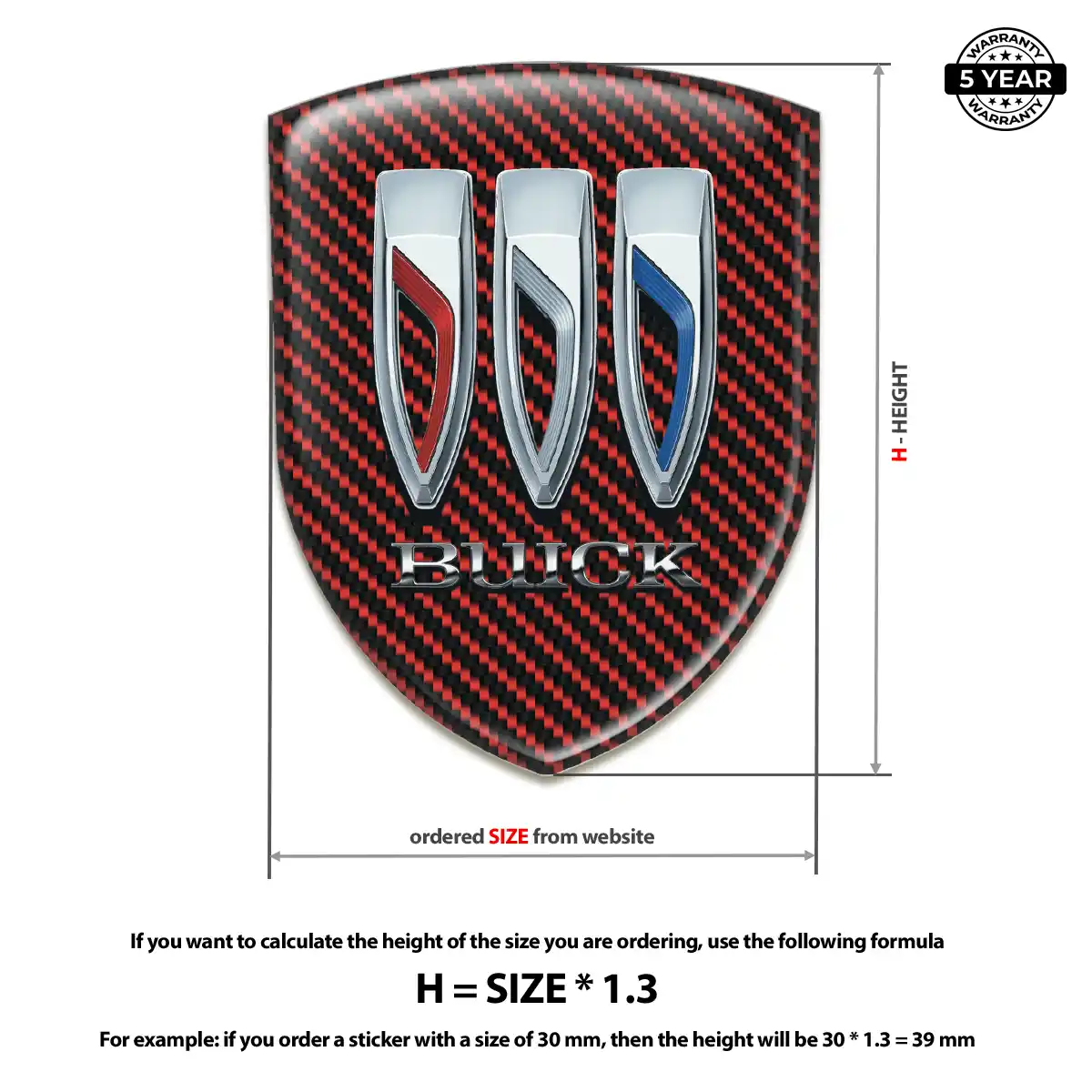 Buick Polyurethane Domed Sticker Resin Elite