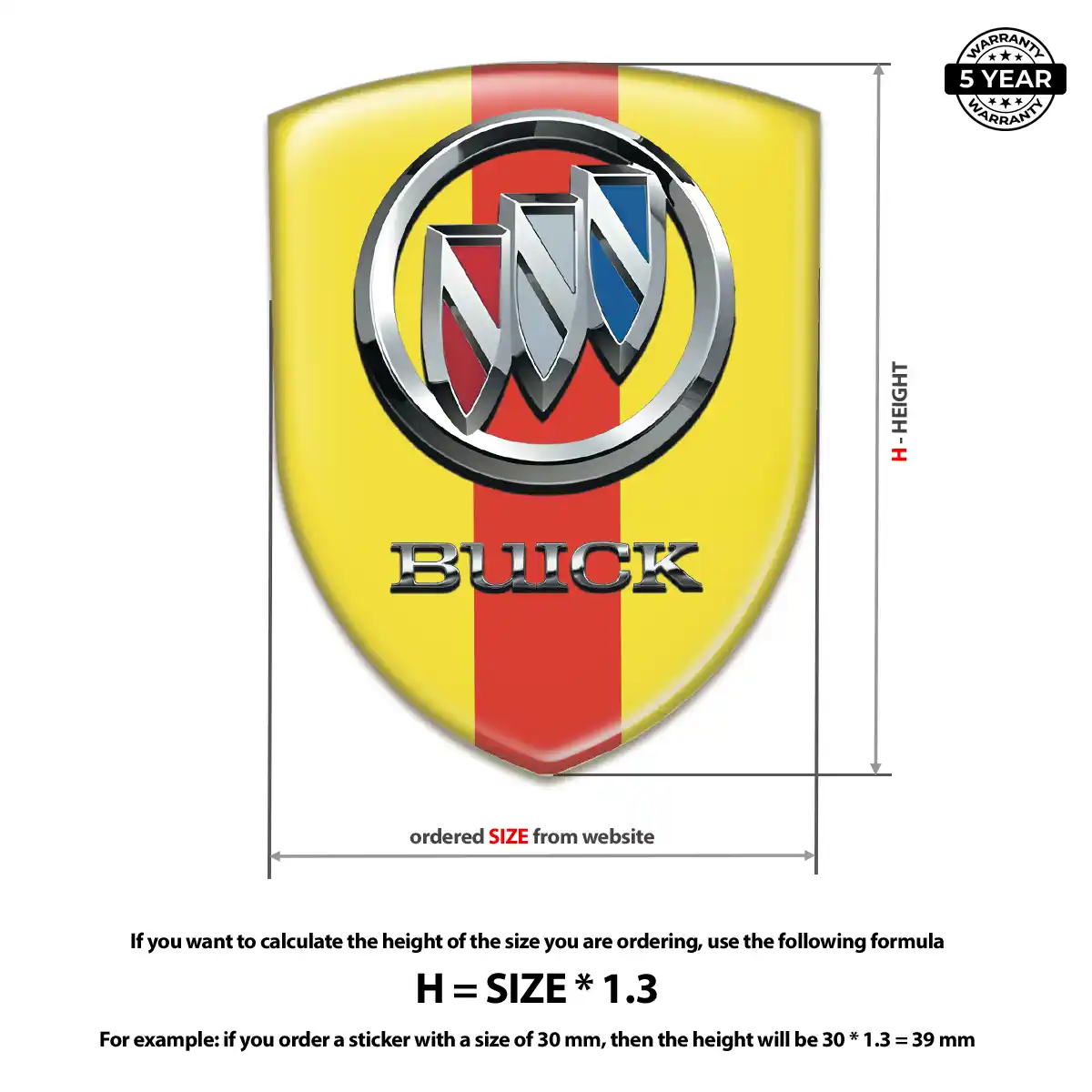 Buick Polyurethane Domed Sticker Signature Grade