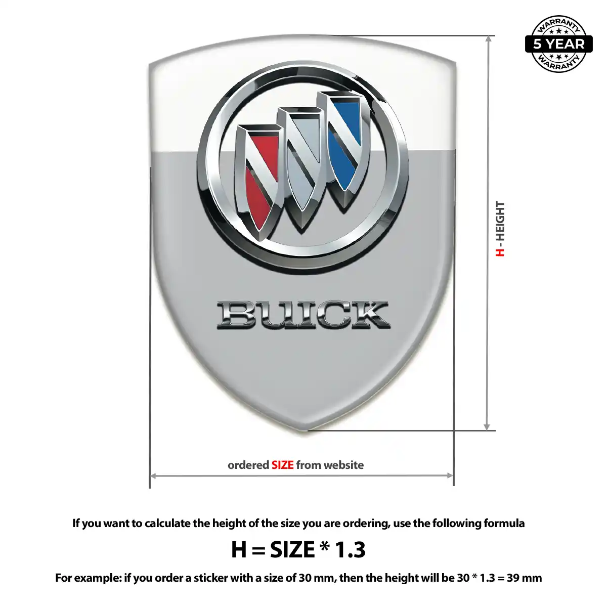 Buick Polyurethane Domed Sticker Superior Craft