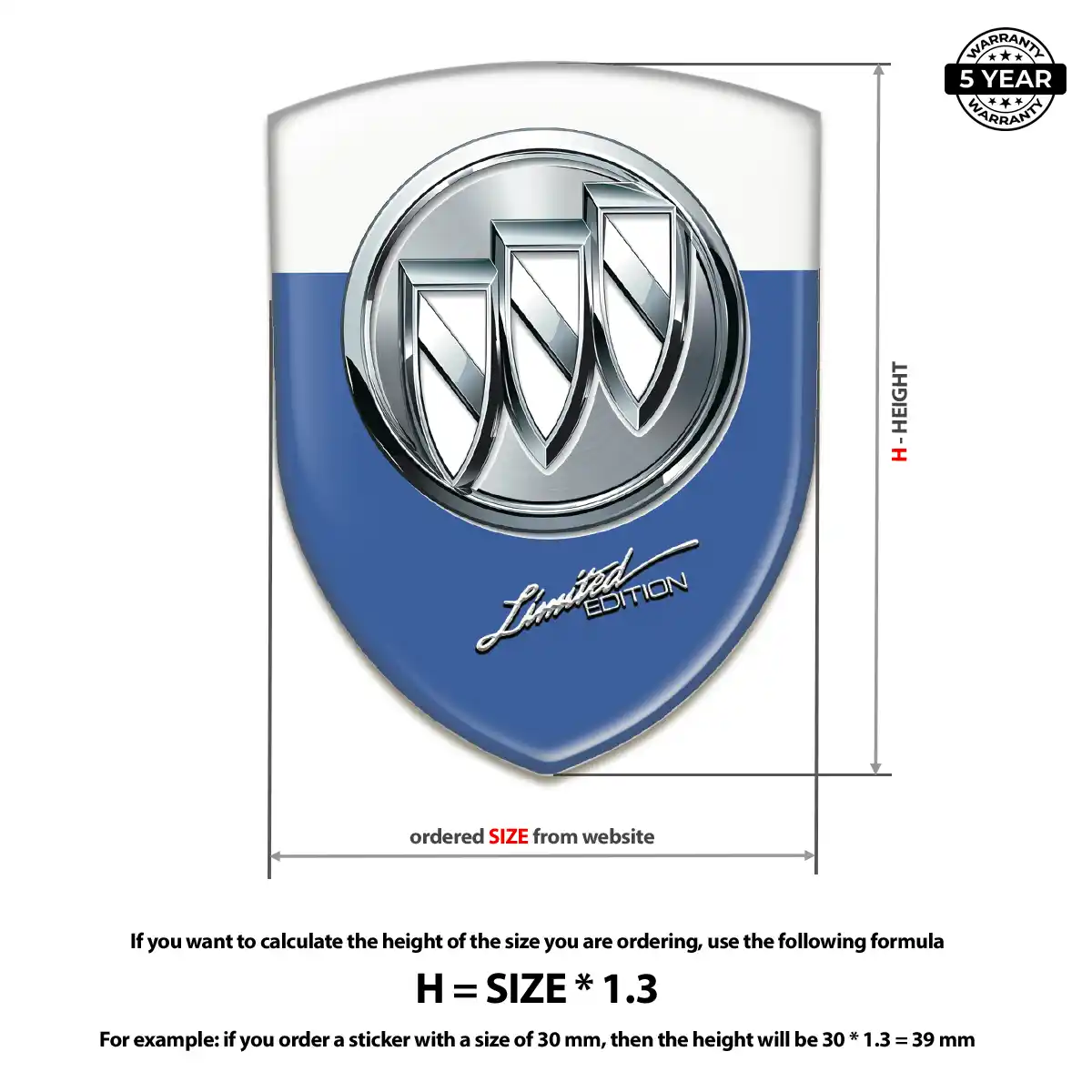 Buick Resin Badge Sticker Deluxe Edition