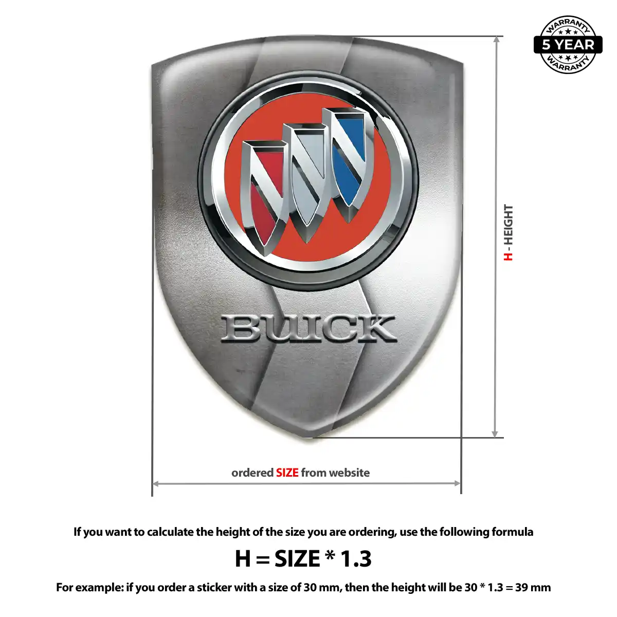 Buick Resin Badge Sticker Elite Finish