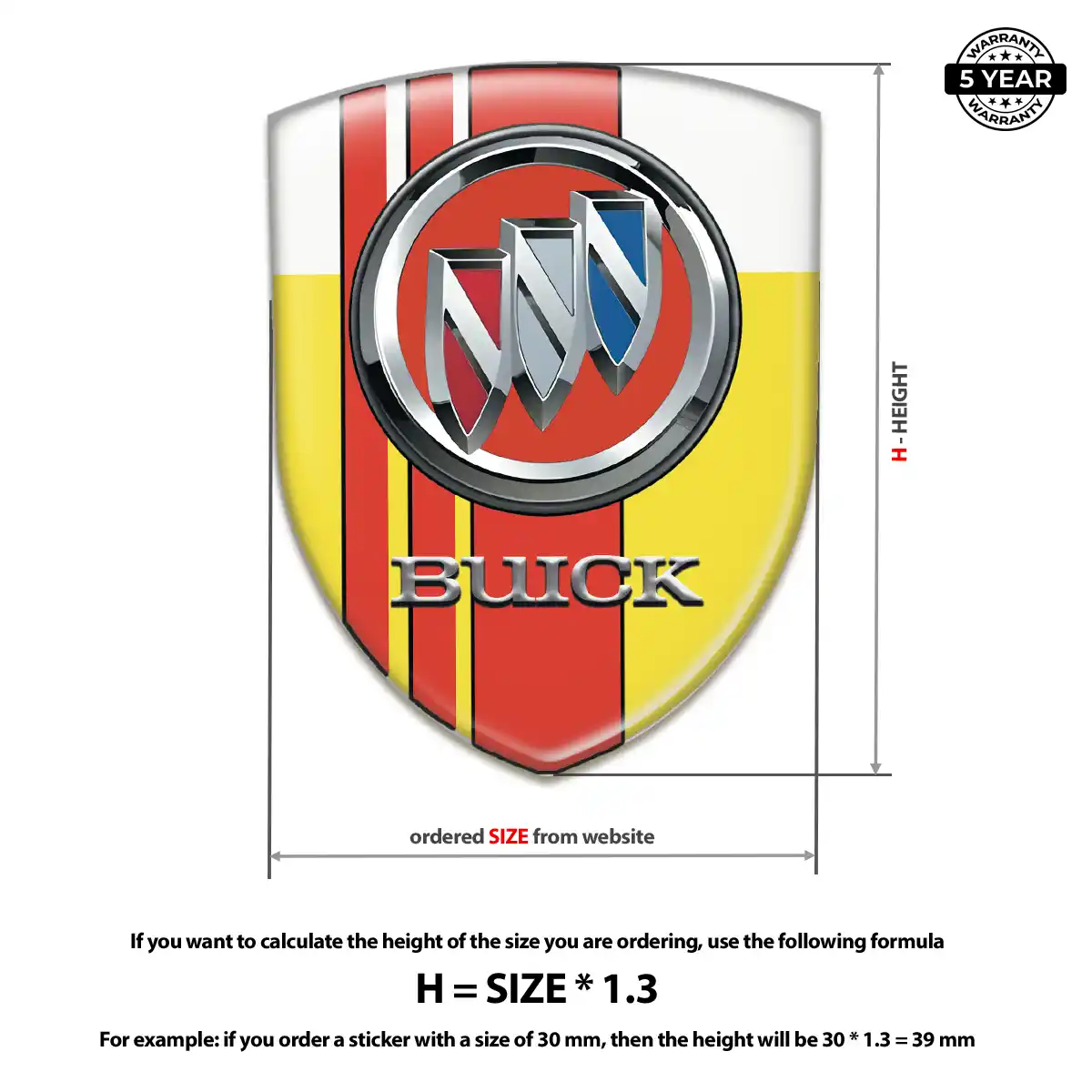 Buick Resin Badge Sticker Premium Dome