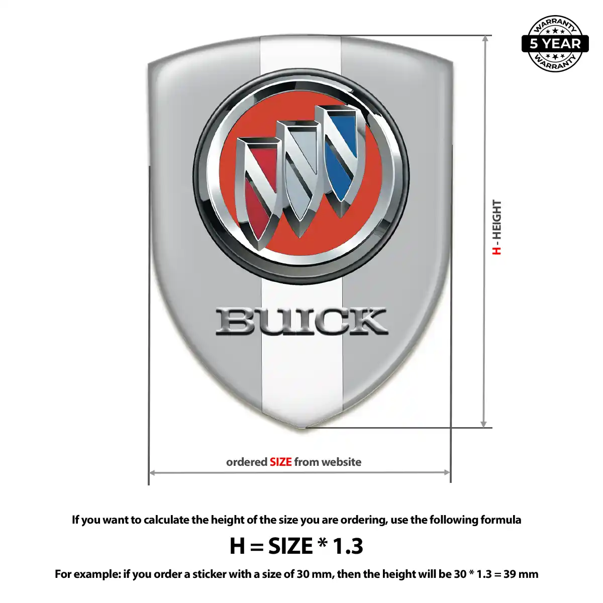Buick Resin Badge Sticker Prestige Line