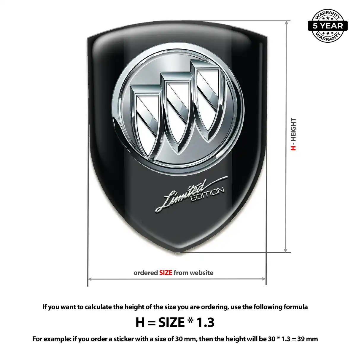 Buick Resin Badge Sticker Refined Design