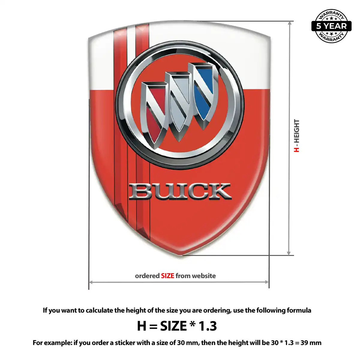Buick Resin Badge Sticker Signature Grade