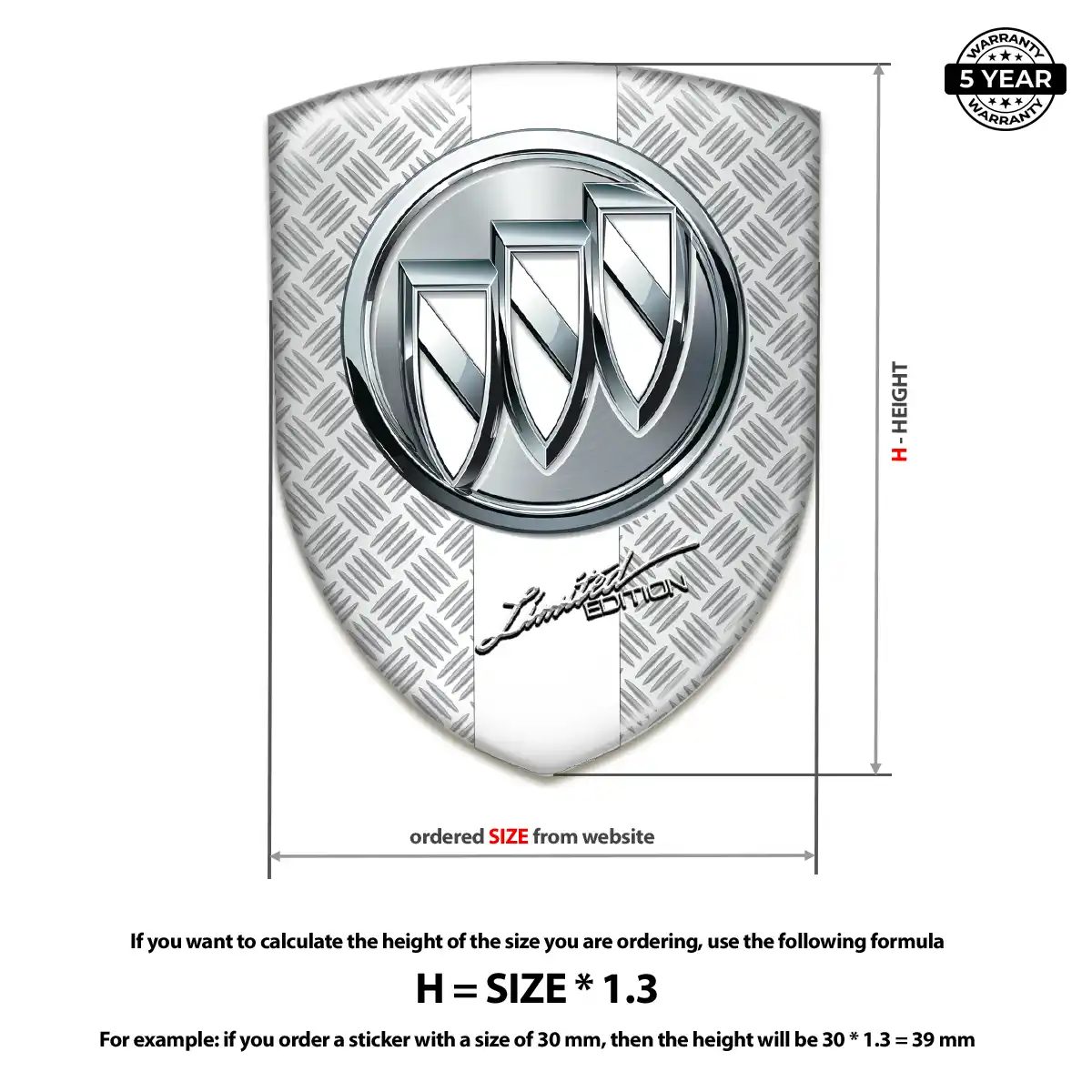 Buick Resin Domed Sticker Elite Finish