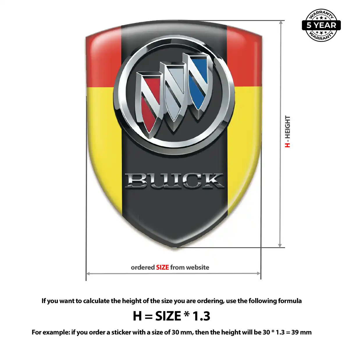 Buick Resin Domed Sticker Interior Luxe