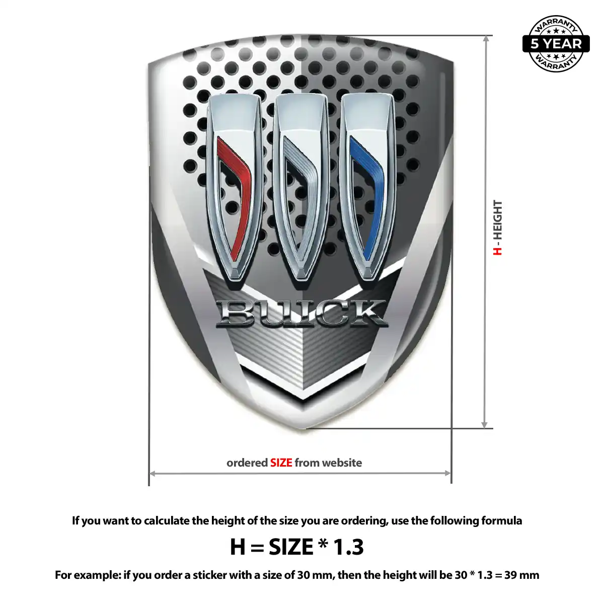 Buick Resin Domed Sticker Opulent Line