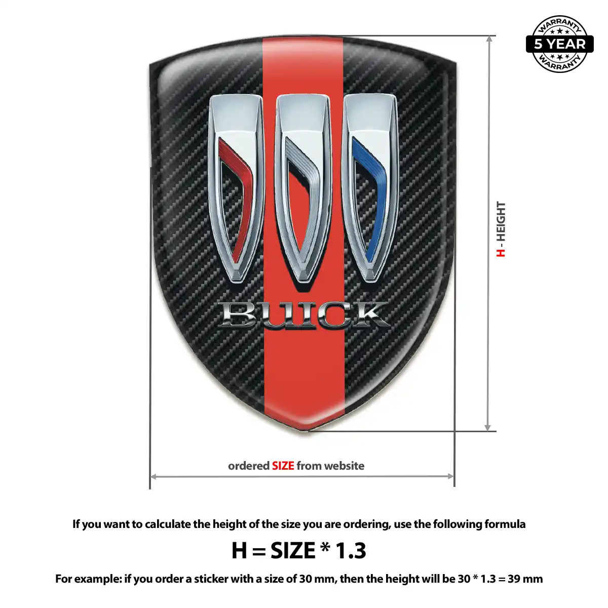 Buick Resin Domed Sticker Premium Dome