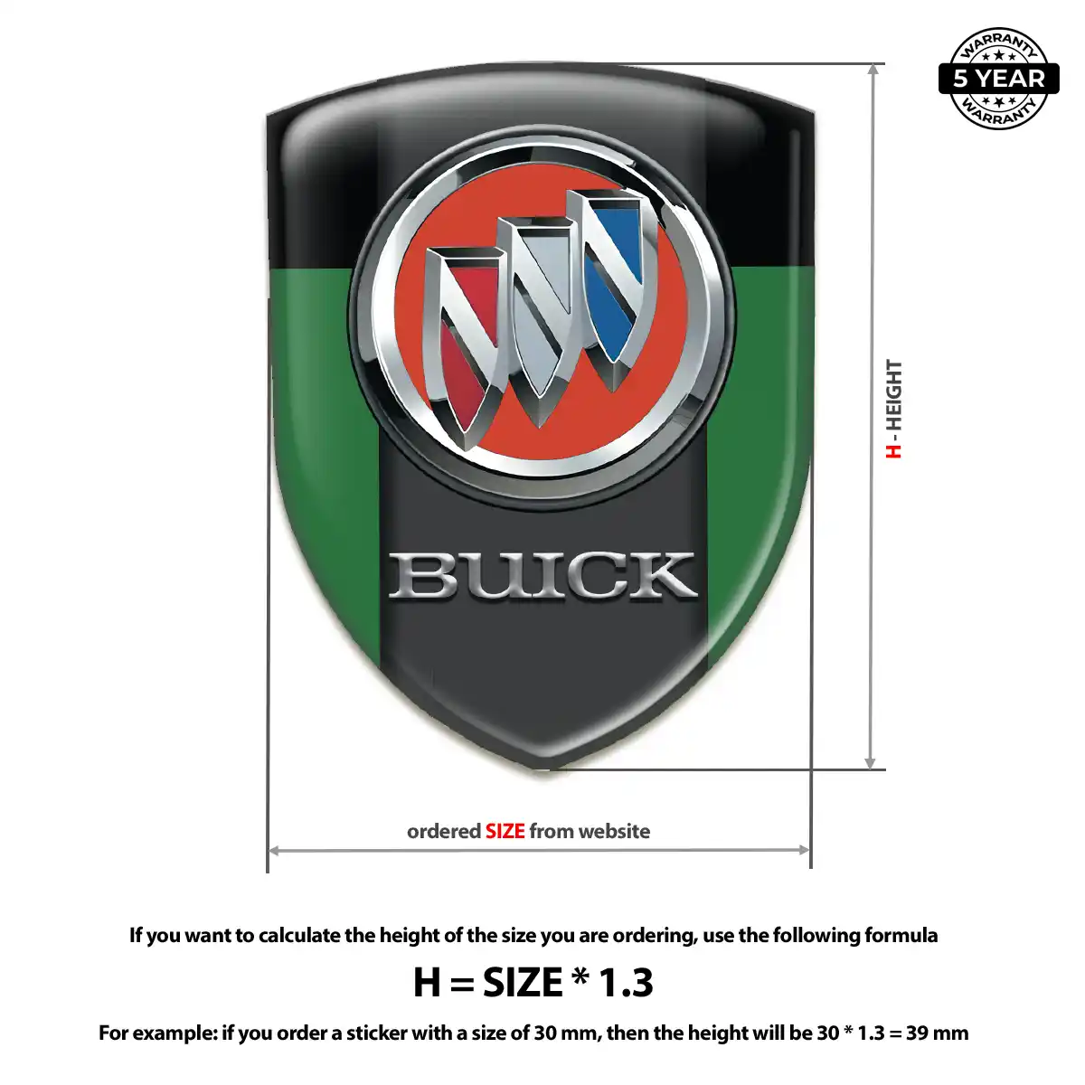 Buick Resin Domed Sticker Prime Quality