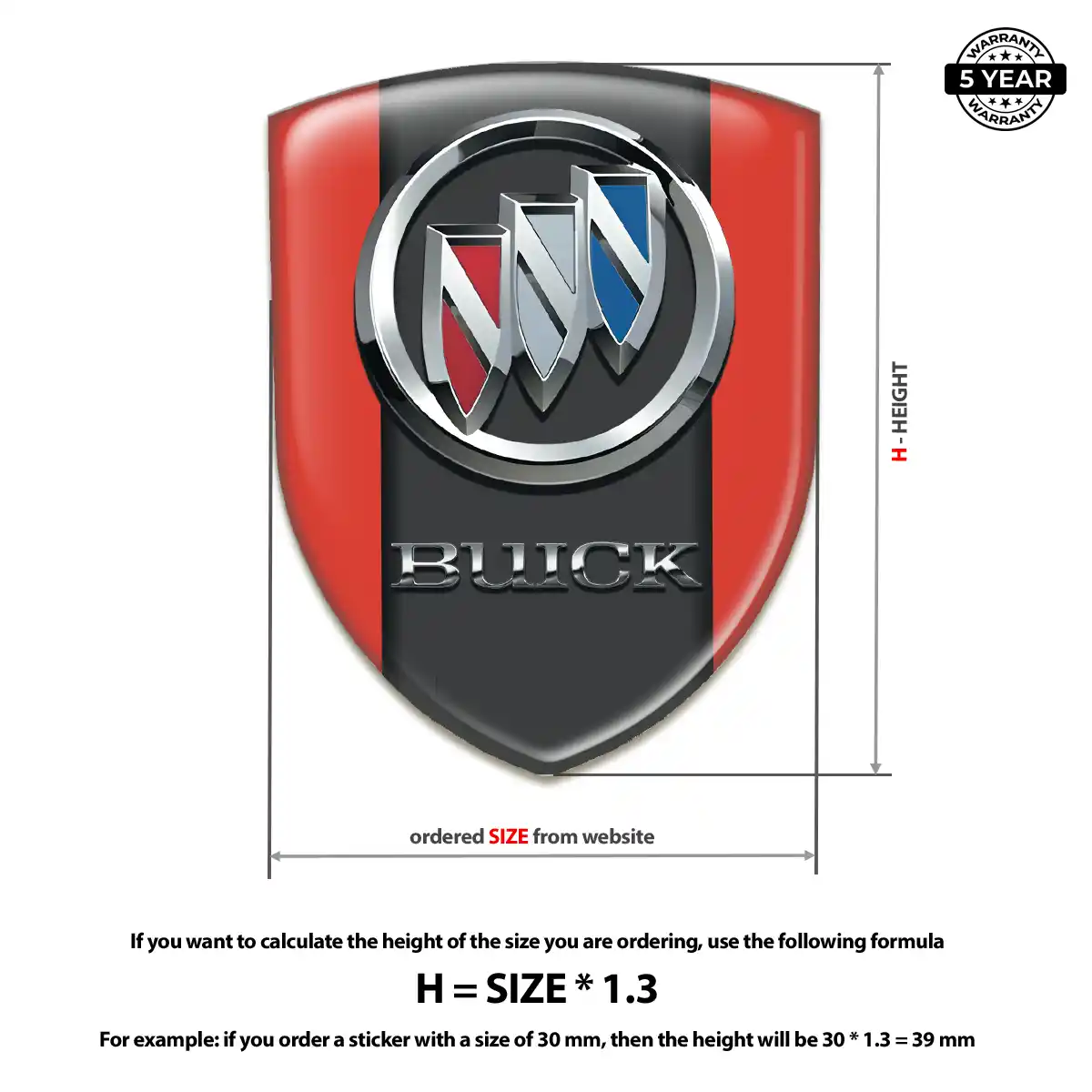 Buick Resin Domed Sticker Refined Design