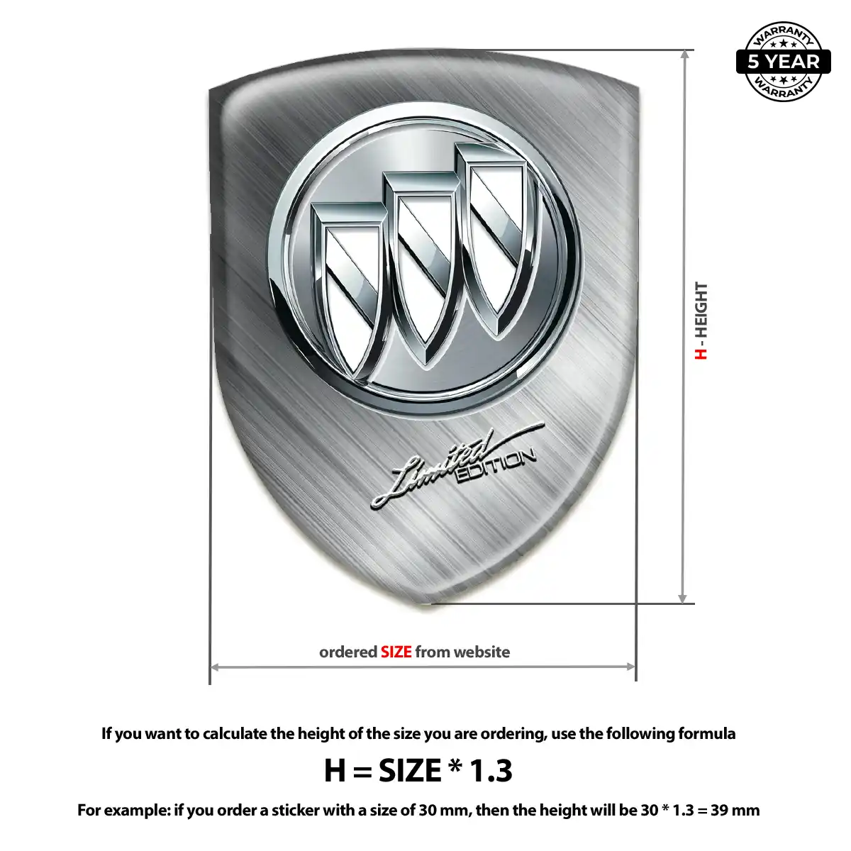 Buick Resin Domed Sticker Resin Elite