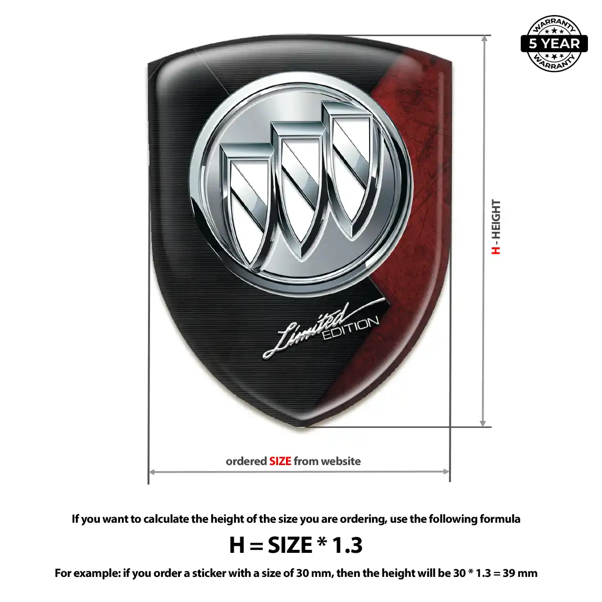 Buick Resin Domed Sticker Resin Luxe