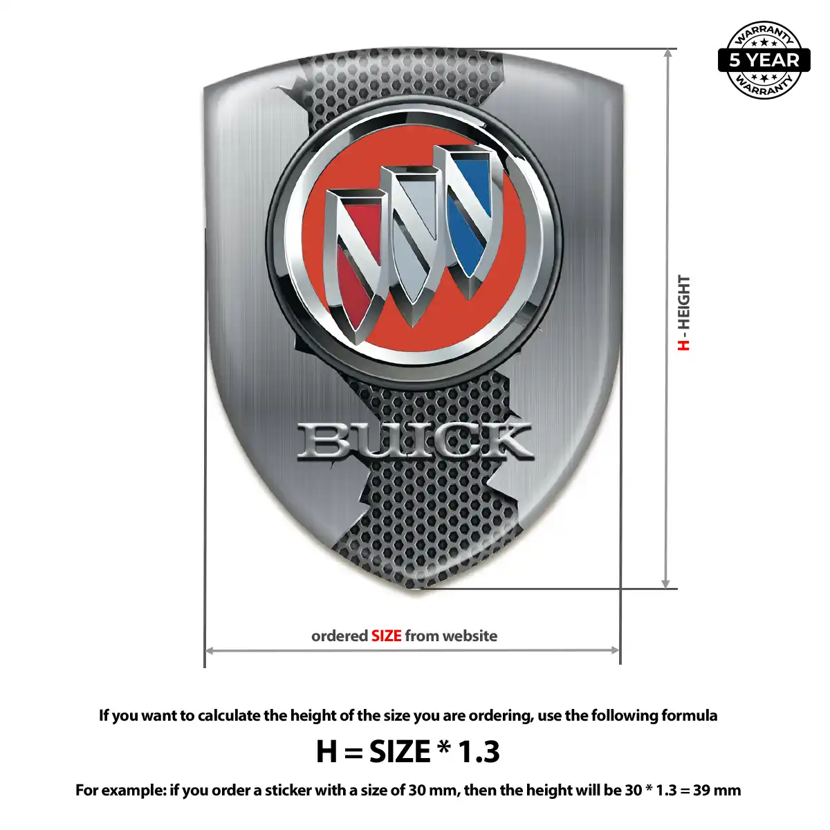 Buick Resin Domed Sticker Signature Grade