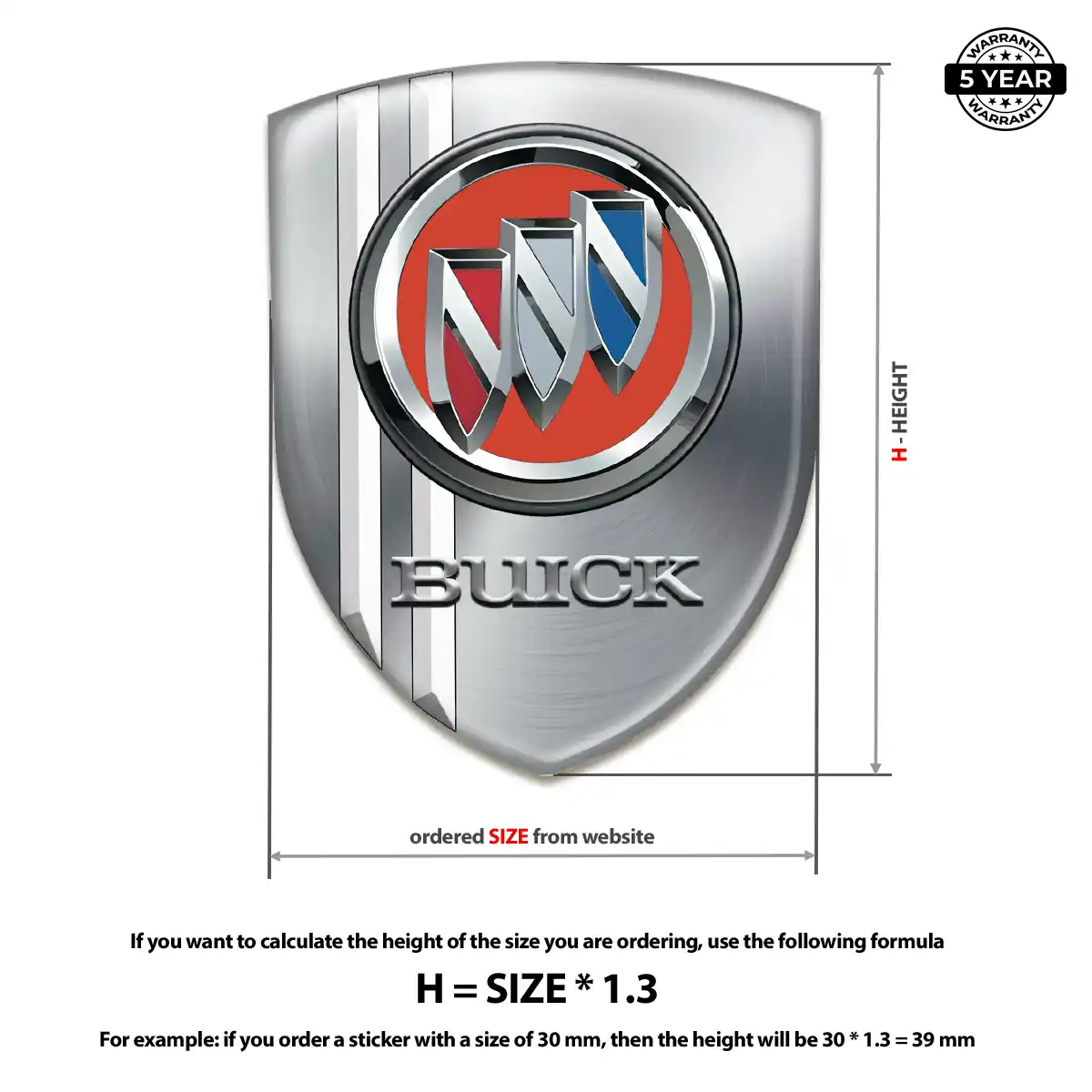 Buick Resin Domed Sticker Superior Craft
