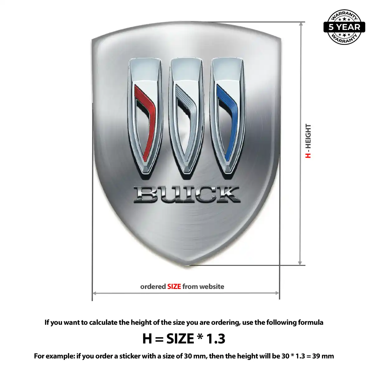 Buick Resin Emblem Sticker Deluxe Edition