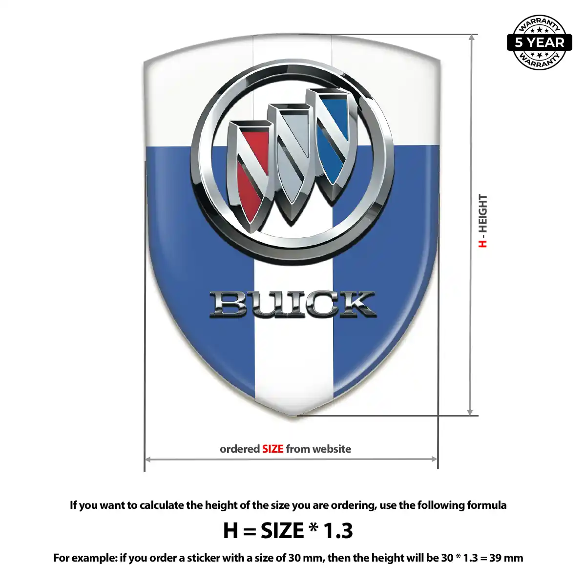 Buick Resin Emblem Sticker Elite Finish