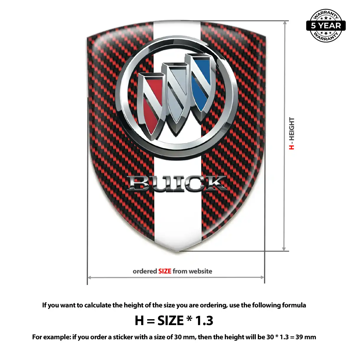 Buick Resin Emblem Sticker Opulent Line