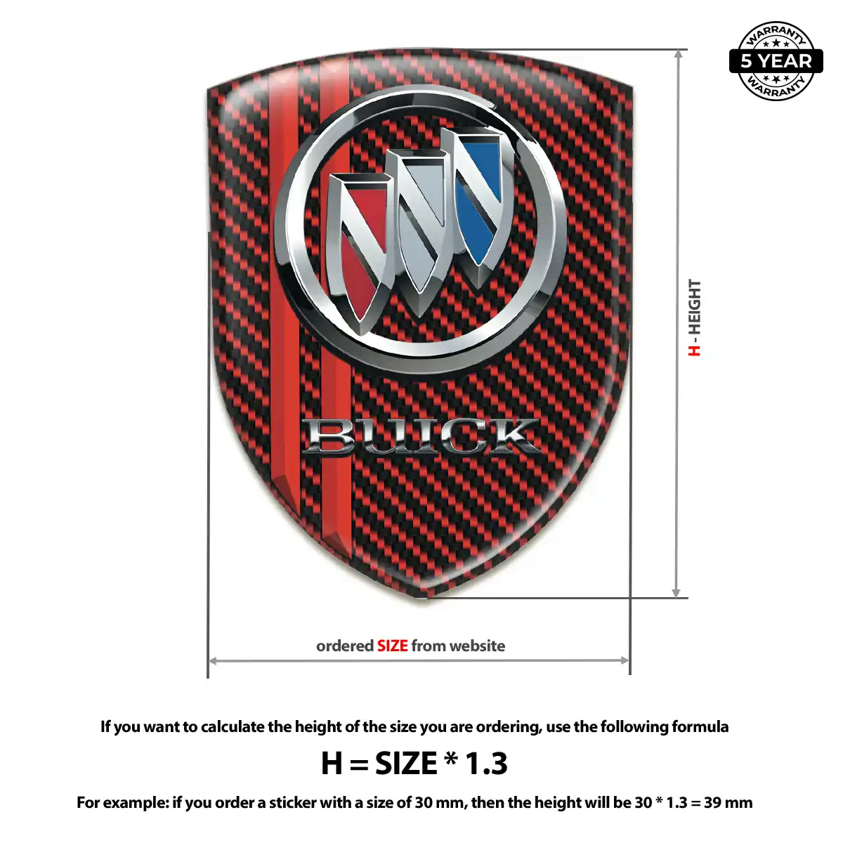 Buick Resin Emblem Sticker Prestige Line