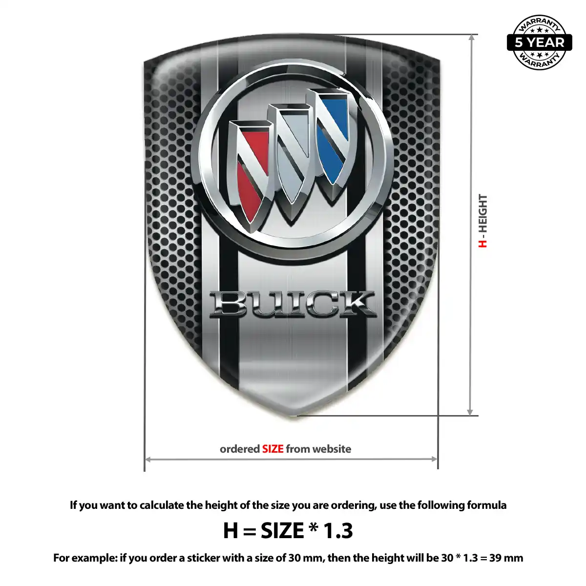 Buick Resin Emblem Sticker Prime Quality