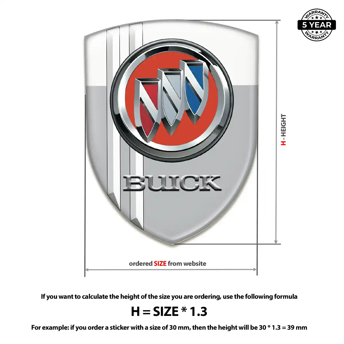 Buick Resin Emblem Sticker Refined Design