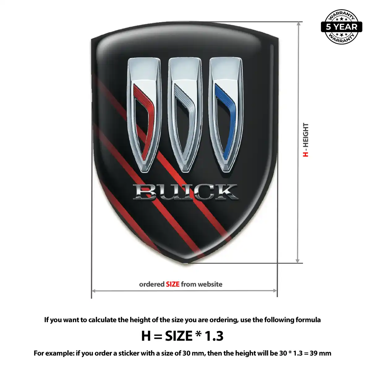 Buick Resin Emblem Sticker Resin Elite