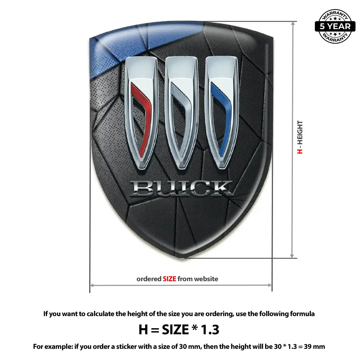 Buick Resin Emblem Sticker Resin Luxe