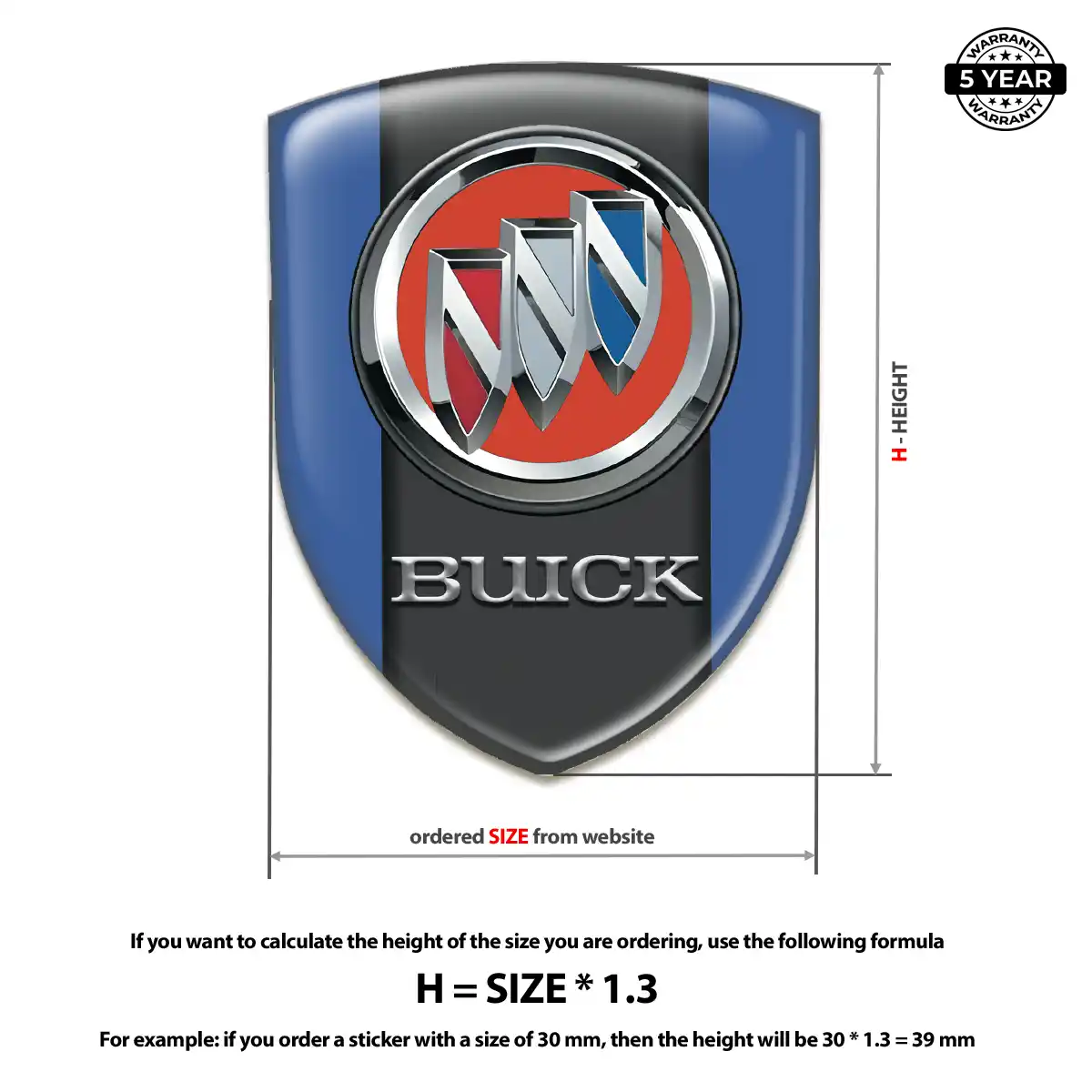 Buick Resin Emblem Sticker Sleek Style