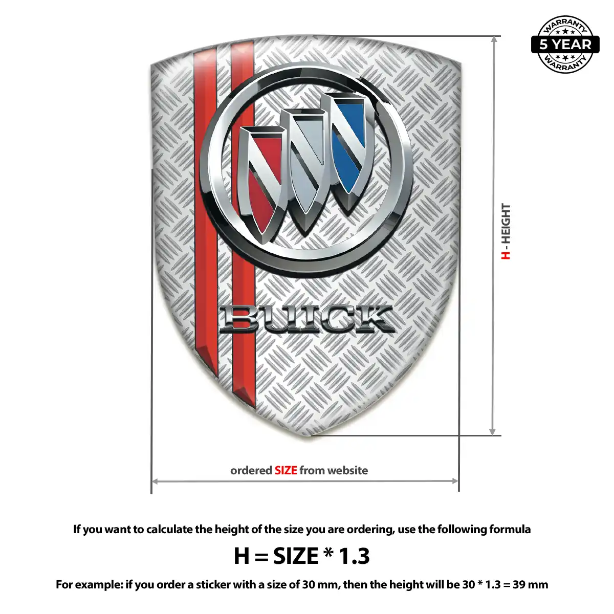 Buick Resin Emblem Sticker Superior Craft