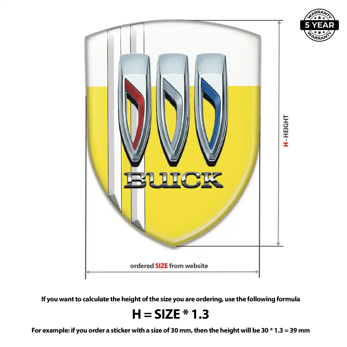 Buick Self Adhesive Emblem Sticker Deluxe Edition