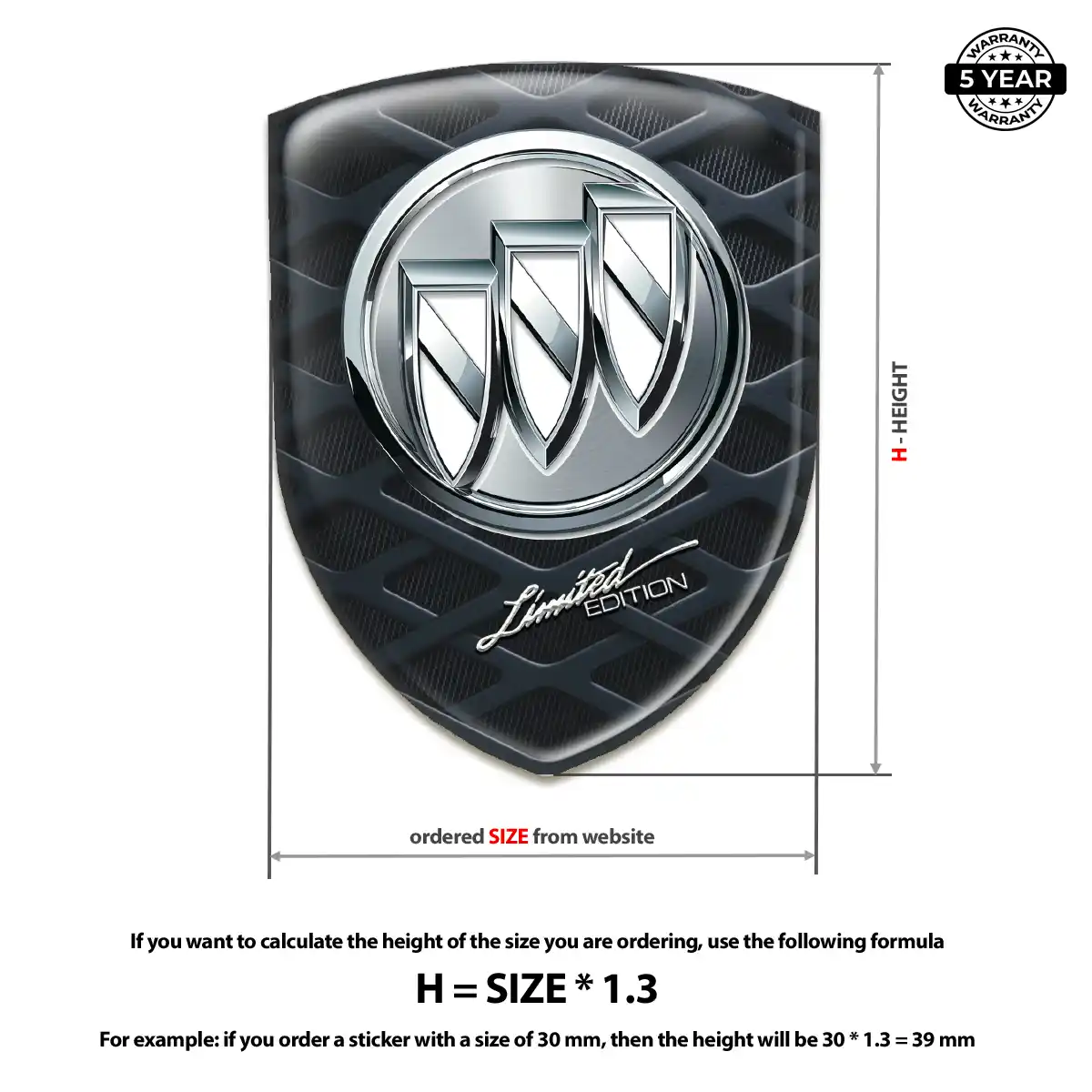 Buick Self Adhesive Emblem Sticker Elite Finish