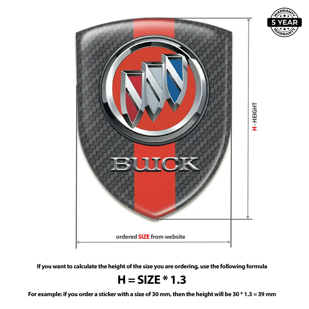 Buick Self Adhesive Emblem Sticker Exclusive Series
