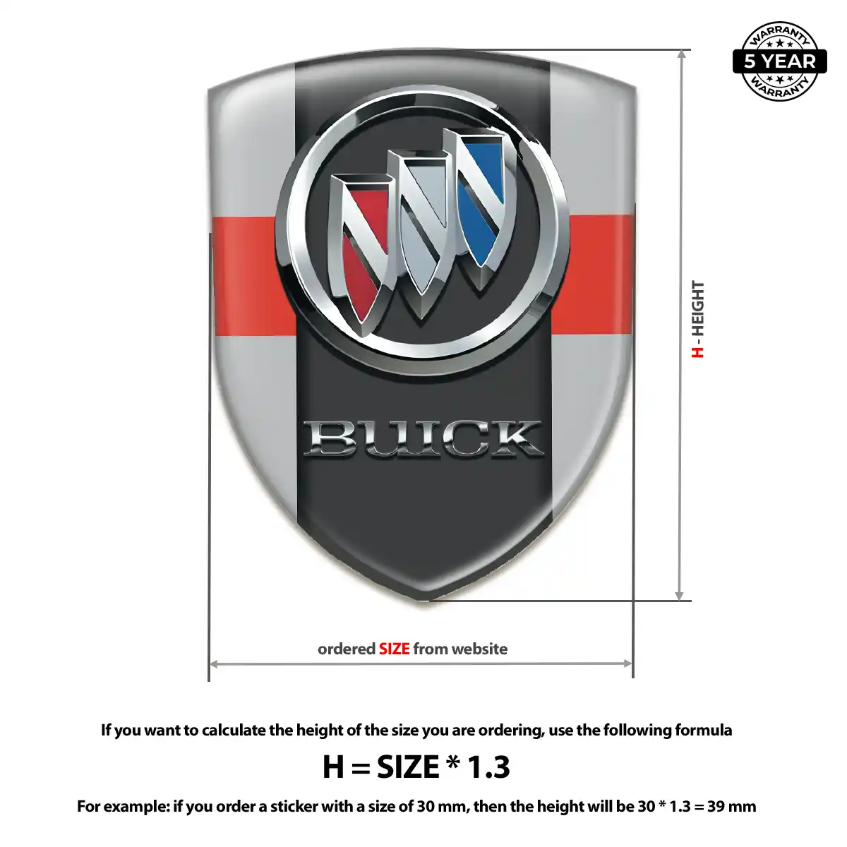 Buick Self Adhesive Emblem Sticker Noble Edition