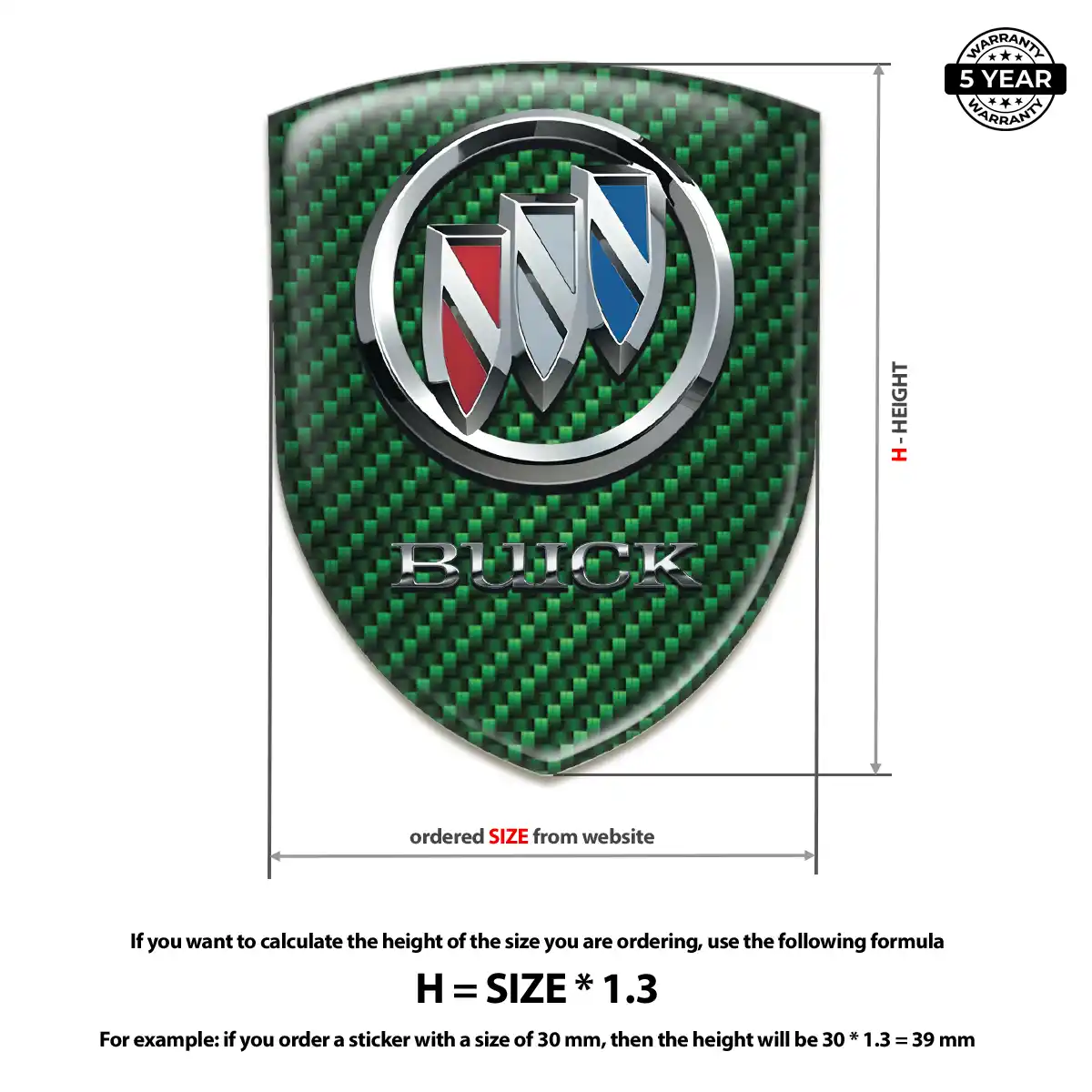Buick Self Adhesive Emblem Sticker Opulent Line