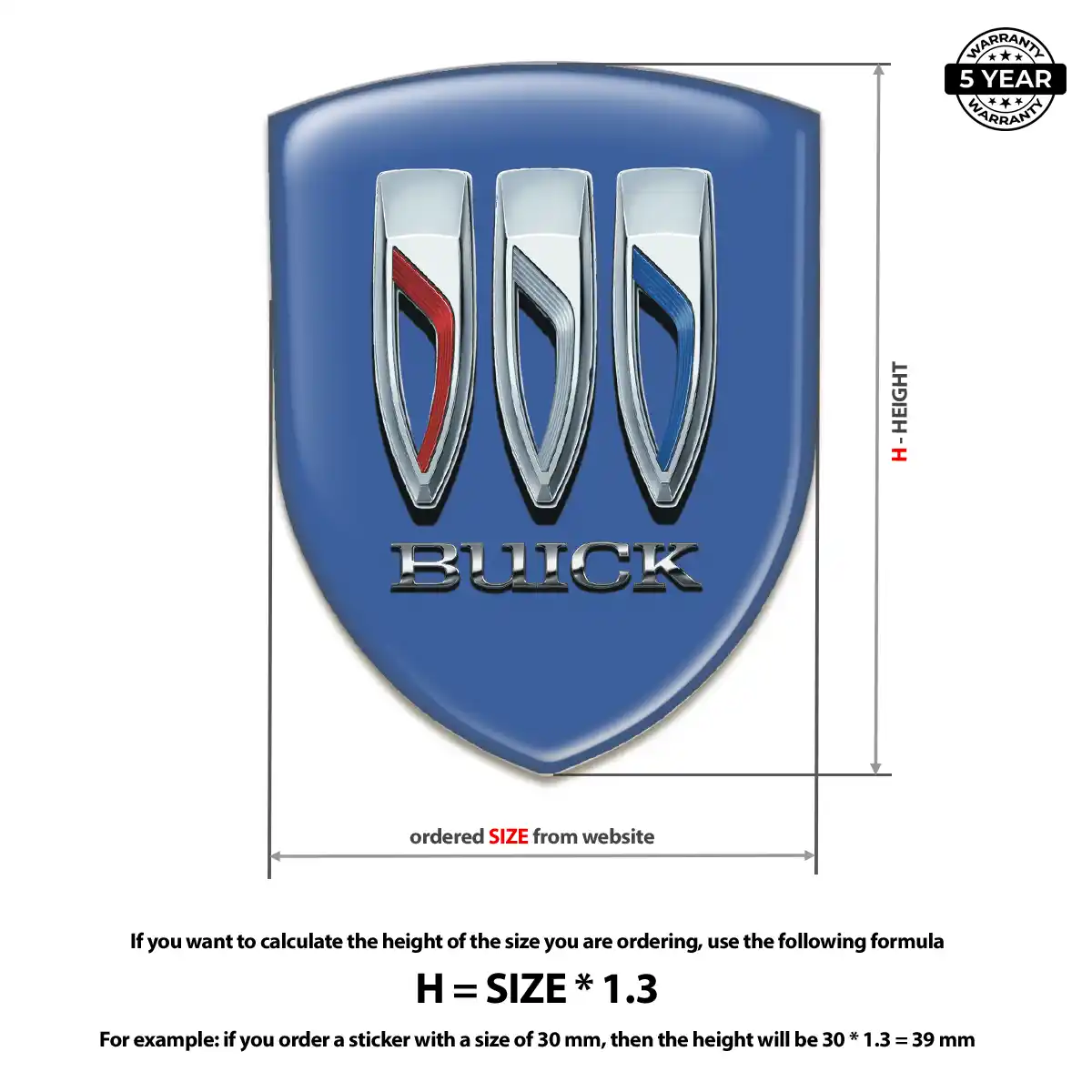 Buick Self Adhesive Emblem Sticker Prestige Line