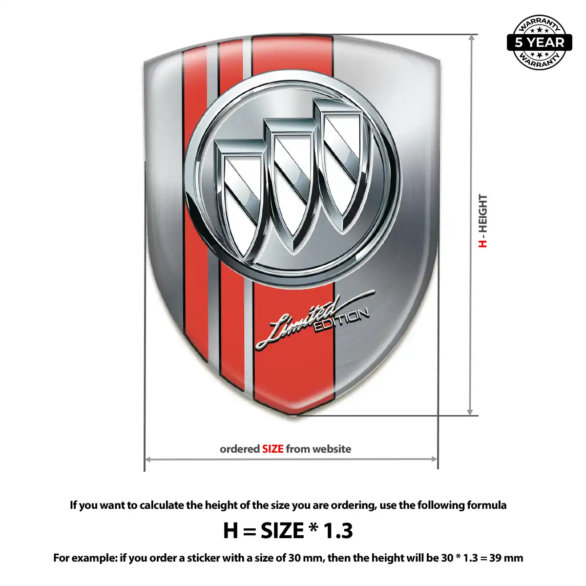 Buick Self Adhesive Emblem Sticker Prime Quality