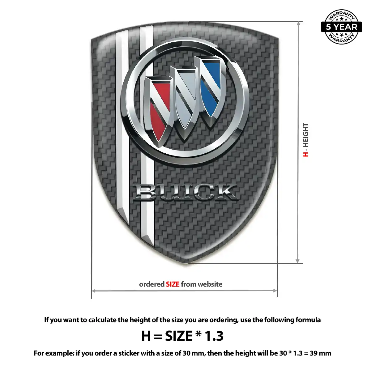 Buick Self Adhesive Emblem Sticker Refined Design