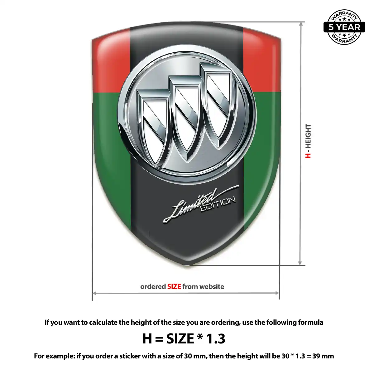 Buick Self Adhesive Emblem Sticker Resin Elite