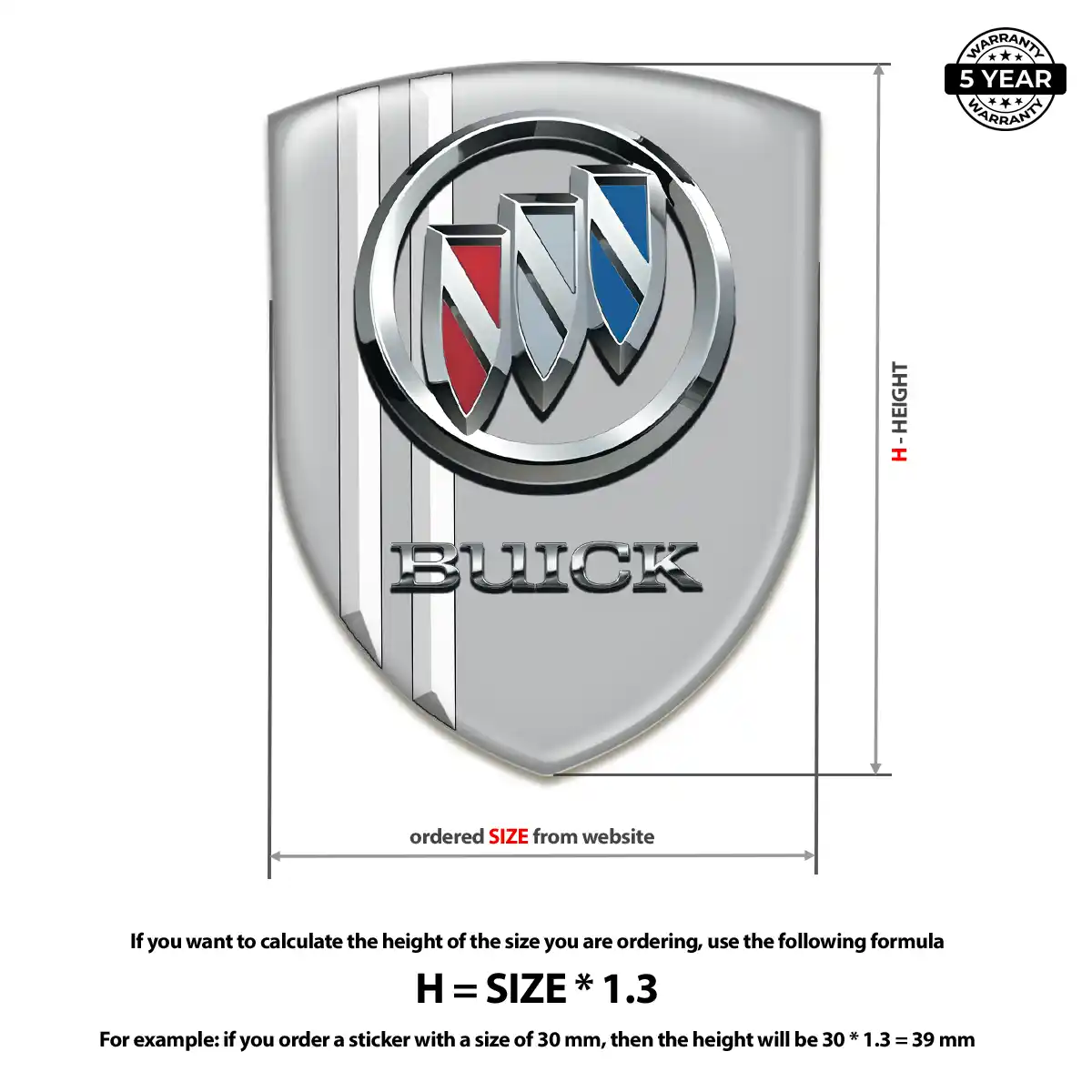 Buick Self Adhesive Emblem Sticker Signature Grade