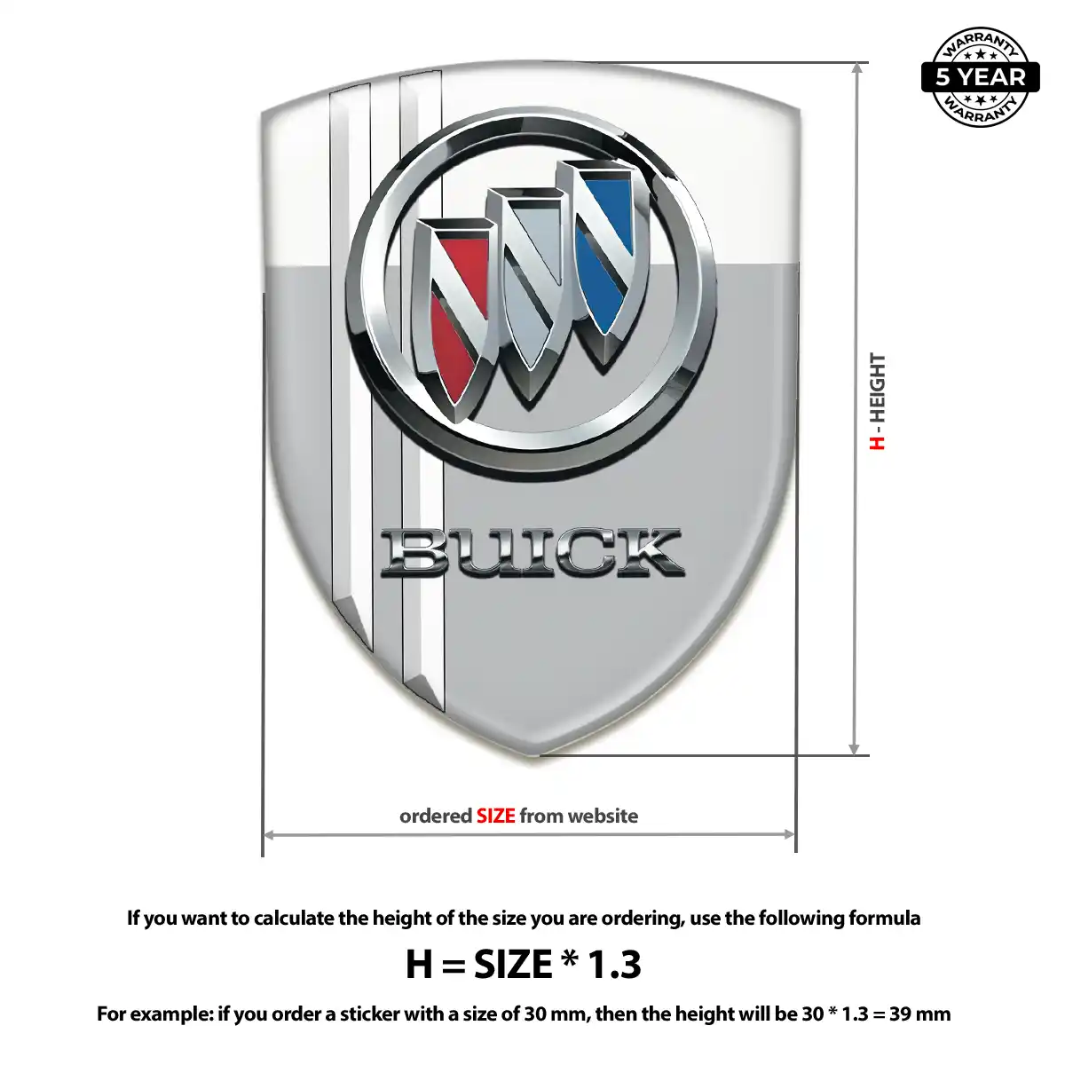 Buick Self Adhesive Emblem Sticker Sleek Style