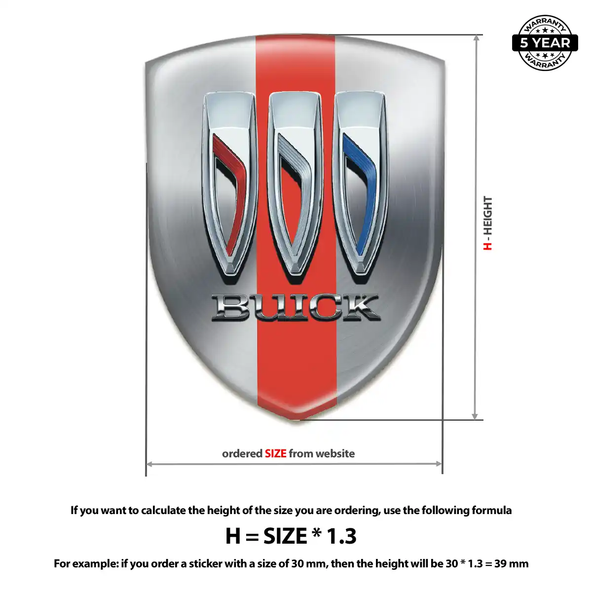 Buick Self Adhesive Emblem Sticker Superior Craft