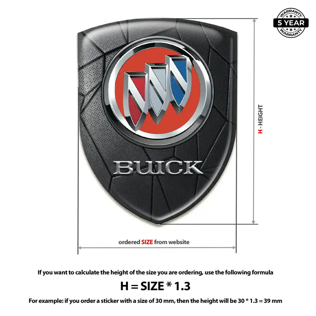 Buick Silicone Badge Premium Dome