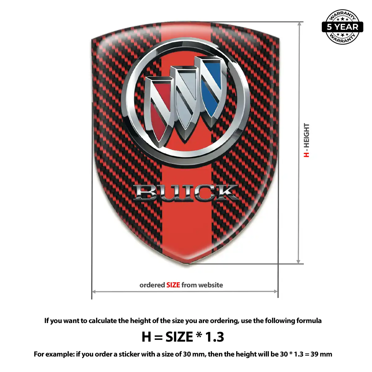 Buick Silicone Emblem Premium Dome
